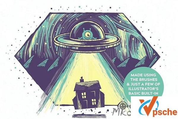 [综合资源]21款AI矢量手绘多色混合画笔图形样式 百度云下载