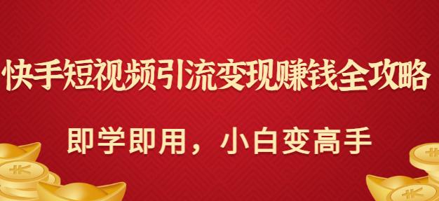 快手短视频引流变现赚钱全攻略:即学即用,小白变高手(价值980元)