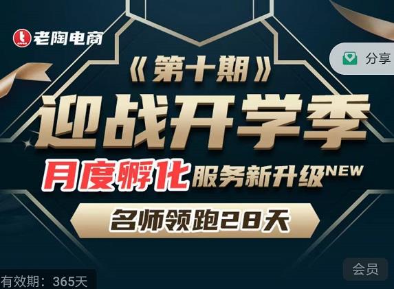 老陶电商《拼多多名师线上领跑28天-第10期》迎战开学季月度孵化实操复盘!