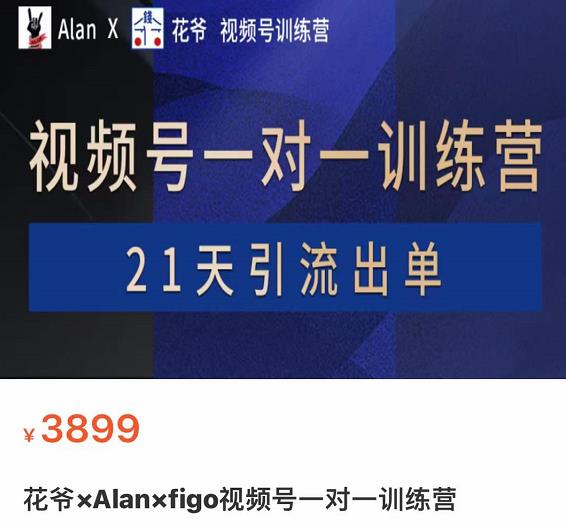 花爷×Alan×figo视频号训练营,带货,涨粉,直播,游戏,四大变现新方向,21天引流出单