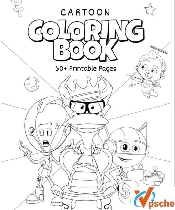 [教育资源]《Cartoon Coloring Book kids》卡通涂色线稿作业纸[PDF/21MB]百度云下载 – VPSCHE小车博客