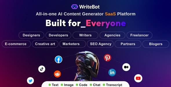 WriteBot v1.7.0 – AI内容生成器SaaS平台