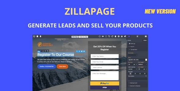 Zillapage v1.2.1 -登录页面和电子商务构建器