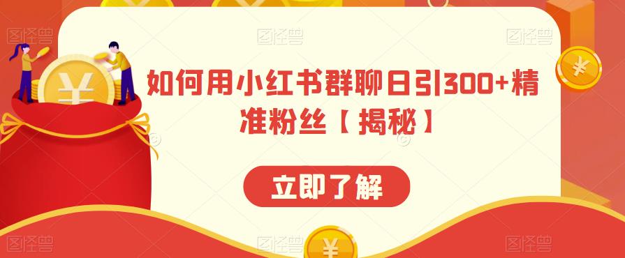 如何用小红书群聊日引300 精准粉丝【揭秘】