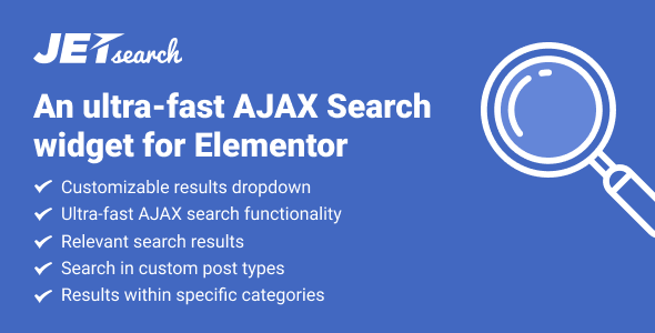 JetSearch v3.1.0 - 适用于 Elementor 的 AJAX 搜索小部件