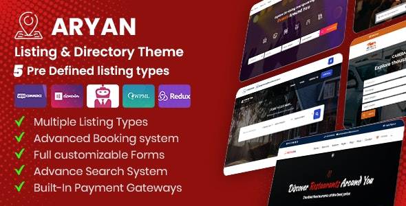 Aryan v1.4 - 列表和目录 WordPress 主题
