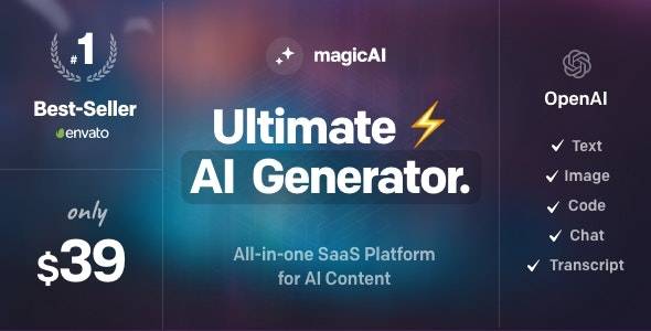 MagicAI v2.0.8 – OpenAI 内容、文本、图像、聊天、代码生成器作为 SaaS
