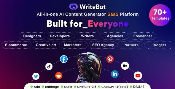 WriteBot v2.3.1 – AI内容生成器SaaS平台