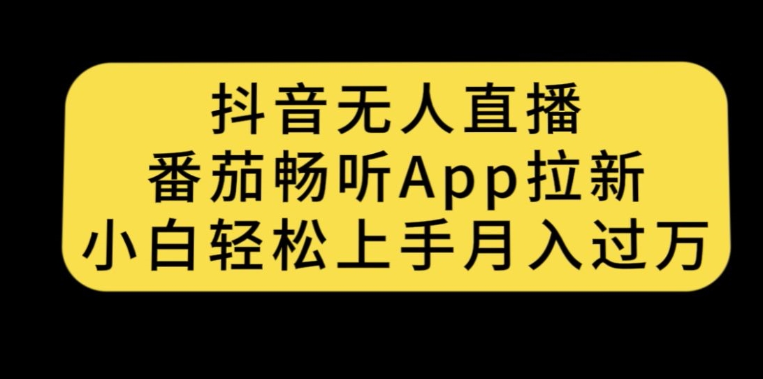 抖音无人直播,番茄畅听APP拉新,小白轻松上手月入过万