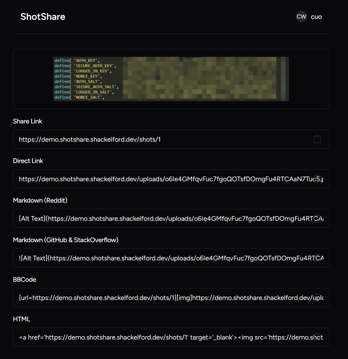 ShotShare 一个极简的个人图床程序