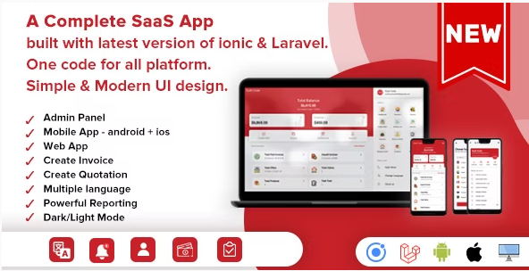 Easy Invoice v2.0 -一个完整的会计SaaS包- Android，iOS Web (ionic & Laravel)