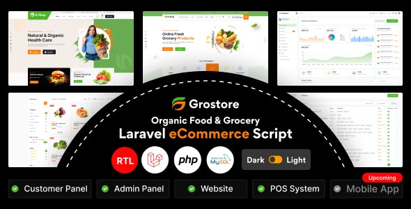 GroStore v4.2.0 – 带有管理仪表板的食品和杂货 Laravel 电子商务