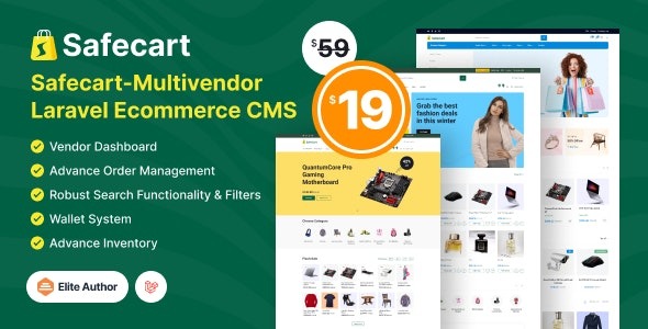 Safecart v2.1.0 - 多供应商Laravel电子商务平台