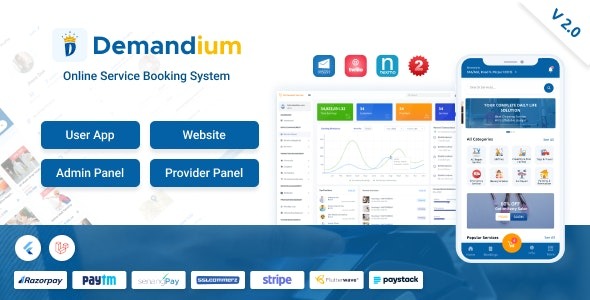 Demandium v2.4 - 多提供商点播、Handyman、带管理面板的家庭服务应用程序
