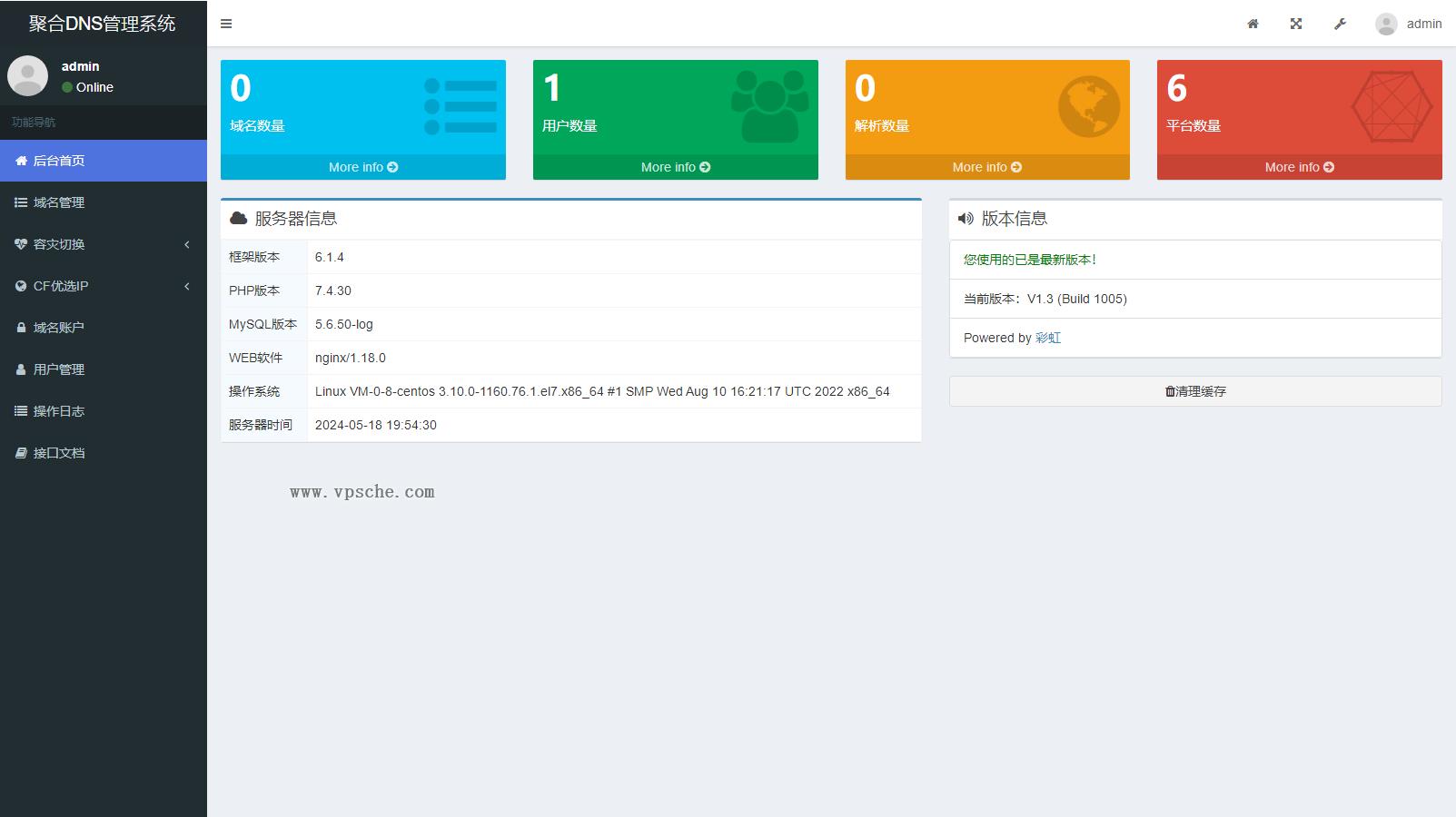 2024最新彩虹聚合DNS管理系统源码v1.3 全开源