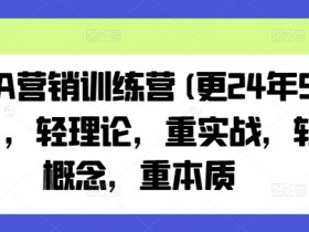 老A营销训练营(更24年6月)，轻理论，重实战，轻概念，重本质