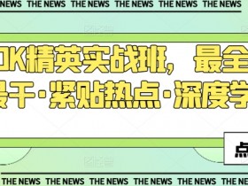 TIKTOK精英实战班，最全·最新·最干·紧贴热点·深度学习
