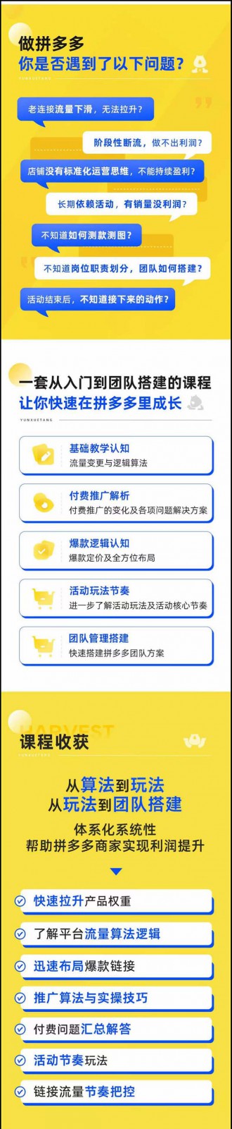 拼多多平台升阶课：极限值拉涨/赢利提升：从优化算法到游戏玩法 从模式到团队搭建（18节）