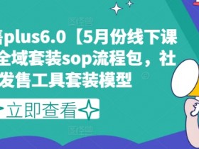 私域发售plus6.0【5月份线下课录音】/全域套装sop流程包，社群发售工具套装模型