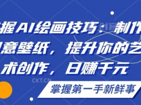 掌握AI绘画技巧：制作创意壁纸，提升你的艺术创作，日赚千元