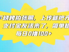 楼下烧烤拍张照，上传就把元子搞，支付宝友活来了，简单粗暴每日0撸100+
