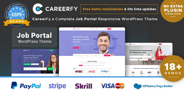 testedCareerfy Job Board WordPress Theme 9.6.8