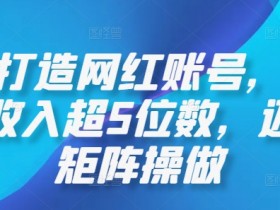 AI打造网红账号，一周收入超5位数，还能矩阵操做