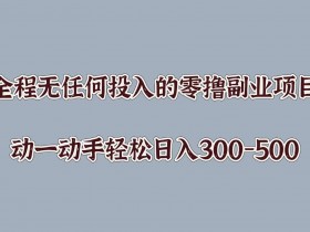 全程无任何投入的零撸副业项目，动一动手轻松日入几张