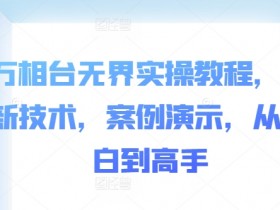 万相台无界实操教程，全新技术，案例演示，从小白到高手