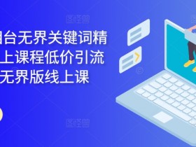2024万相台无界关键词精准人群线上课程低价引流 ，万象台无界版线上课