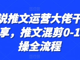 小说推文运营大佬干货分享，推文混剪0-1实操全流程