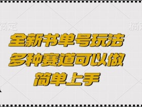 全新书单号玩法，多种赛道可以做，简单上手【揭秘】
