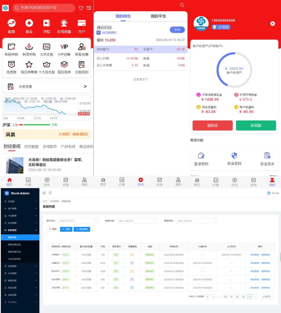 2024股票系统源码/新UI股票基金系统源码+搭建教程。[网站源码]
