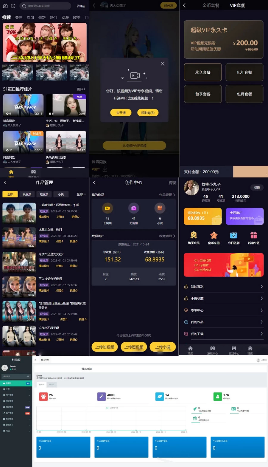 fastadmin框架短视频系统视频知识付费源码[网站源码]