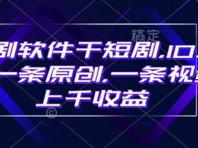 豹剧软件干短剧，10分钟一条原创，爆一条视频上千收益