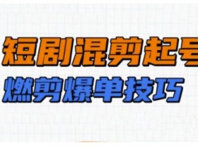 短剧实操教学，短剧混剪起号燃剪爆单技巧