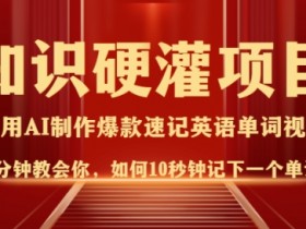 知识硬灌，10秒钟让你记住一个单词，3分钟一个视频，日入多张不是梦