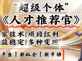 3亿失业潮催生新暴富行业，取代知识付费的新风口，零基础做人才推荐官，一部手机日入多张