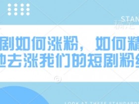 网剧如何涨粉，如何精准地去涨我们的短剧粉丝