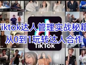 Tiktok达人管理实战秘籍：从0到1玩转达人合作