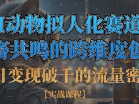单日变现破千的流量密码，AI动物拟人化赛道+社畜共鸣的跨维度创作