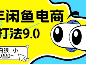 25年闲鱼电商高阶打法9.0，空手套白狼，小白日入几张