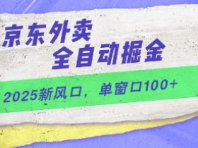 2025新风口，京东外卖全自动掘金，单窗口100+【揭秘】