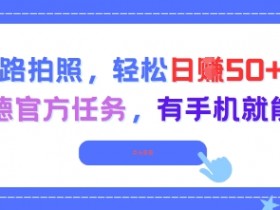 走路拍照，轻松日入50+!高德官方任务，有手机就能干
