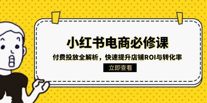 图片[1]-小红书电商必修课：付费投放全解析，快速提升店铺ROI与转化率