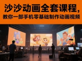 沙沙动画全套课程，教你一部手机零基础制作动画视频