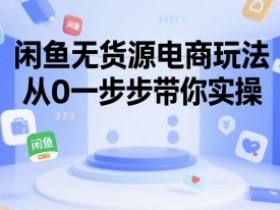 闲鱼无货源电商玩法，从0一步步带你实操