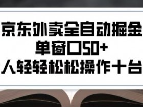 2025新风口京东外卖全自动掘金，单窗口50+，一个人轻轻松松操作十台设备【揭秘】