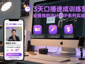 3天口播速成训练营，会搞钱的设计师IP系列实战课