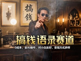 搞钱语录赛道，0成本，全AI操作，对小白友好，变现方式多样
